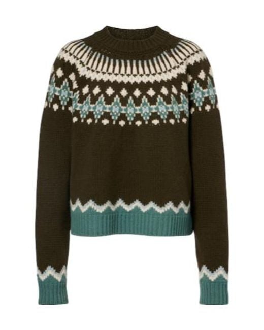 Alanui Green Sweet Winter Virgin Wool Sweater