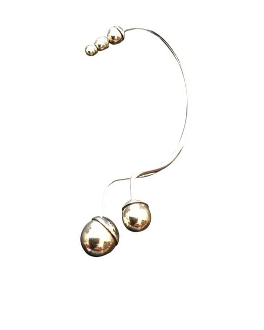 Dior White Double Ball Earrings