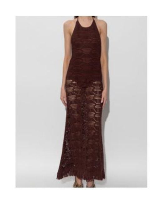 Etro Purple Crochet Effect Long Dress