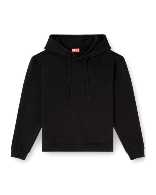 DIESEL Black F-Normy Logo-Embroidery Hoodie