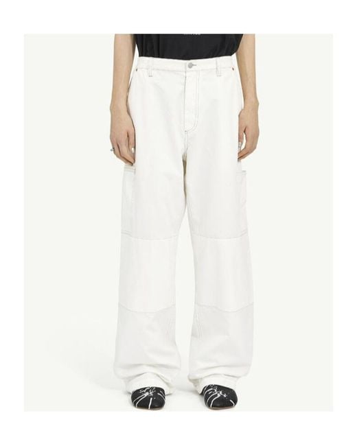 MM6 by Maison Margiela White Numeric Signature Trousers for men