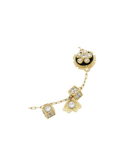 Ferragamo Metallic Ferragamo Crystal Charm Chain Bracelet
