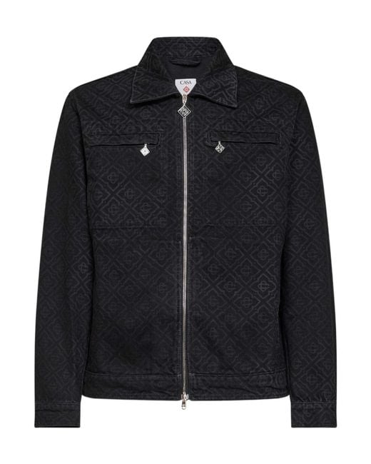 Casablanca Black Monogram Zip Jacket for men