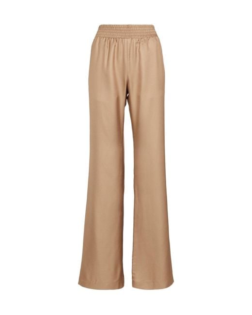 Gabriela Hearst Natural Wide-Leg Casual Pants