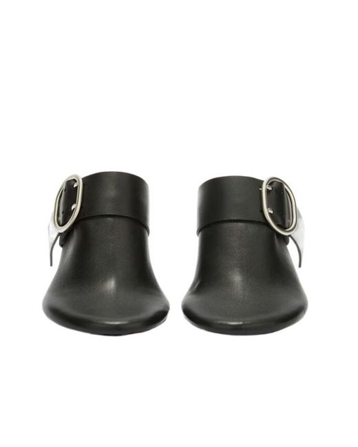 Jil Sander Black Buckled Heeled Mules