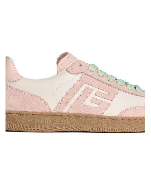 Balmain Pink Swan Low-Top Trainers