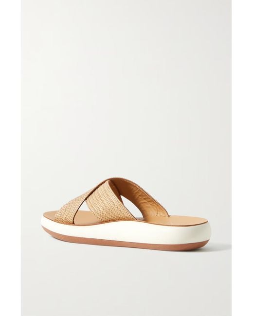 Ancient Greek Sandals Brown Woven Slippers