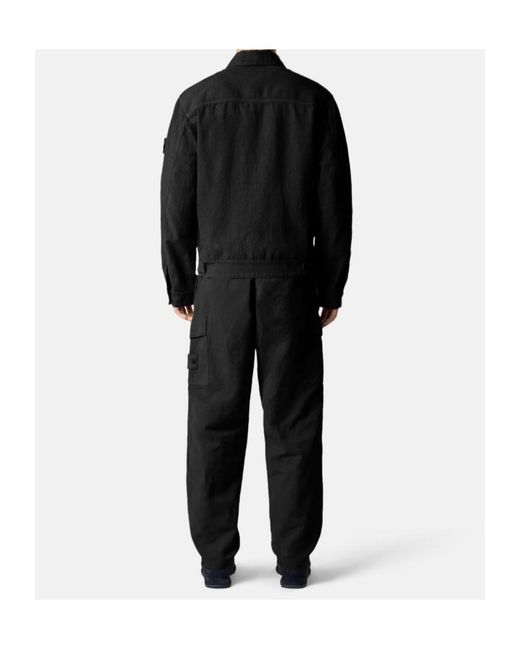 Stone Island Black Coach Jacket With Anti-Drop for men