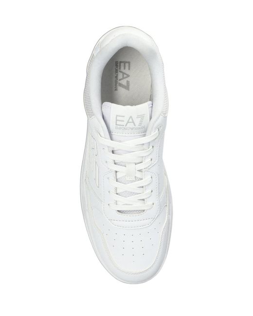EA7 White Panelled Lace-Up Sports Shoes for men