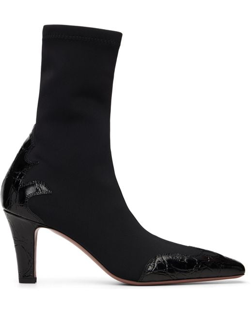 Paris Texas Black 75Mm Belle Western Ankle Boots