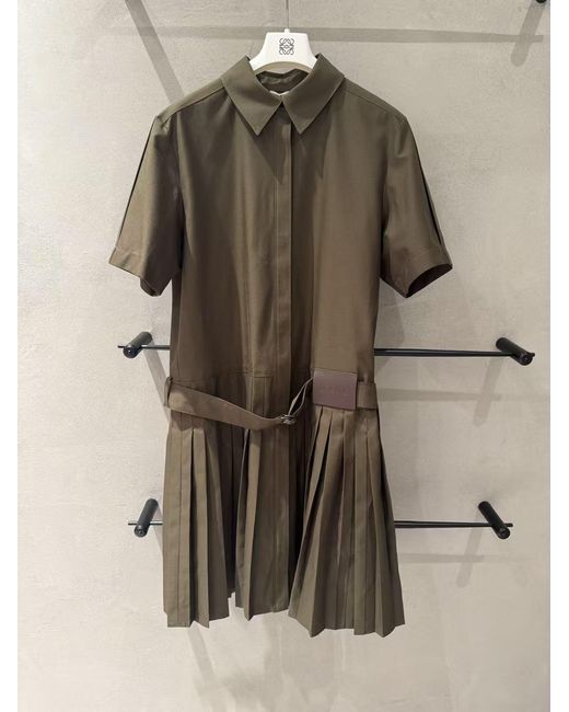 Loewe Green Pleated Dress