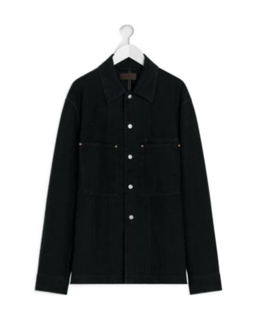 Lemaire Black Workwear Overshirt for men