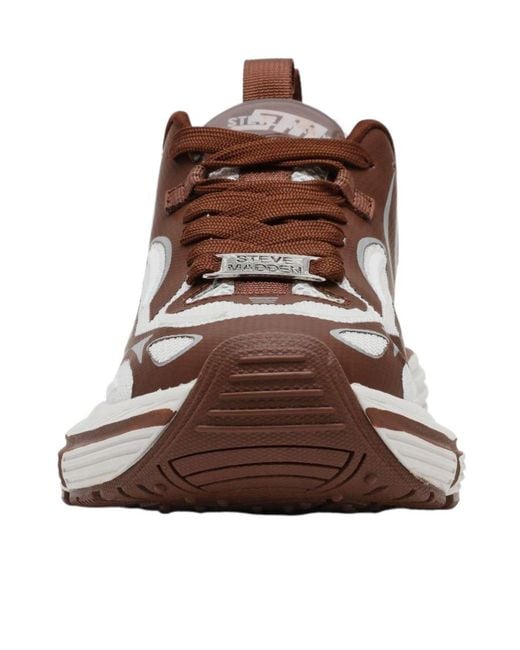Steve Madden Brown Color-Block Retro Sneakers