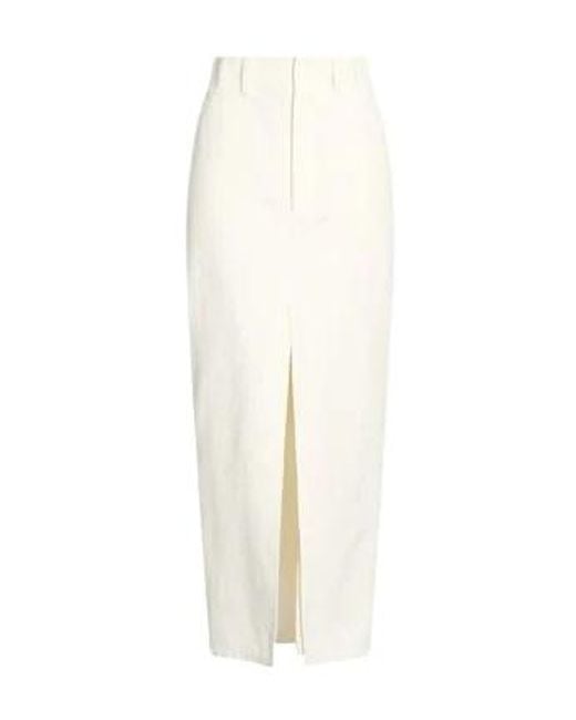 Brunello Cucinelli White Solid Color Western-Style Skirt