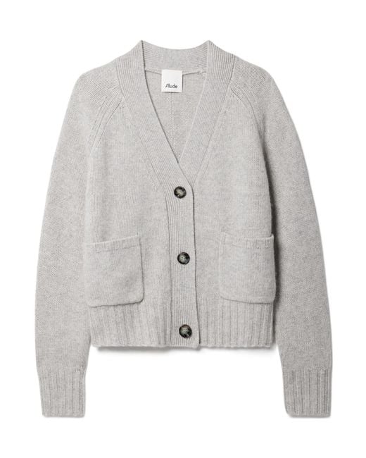 Allude Gray Long-Sleeved Knitted Cardigan