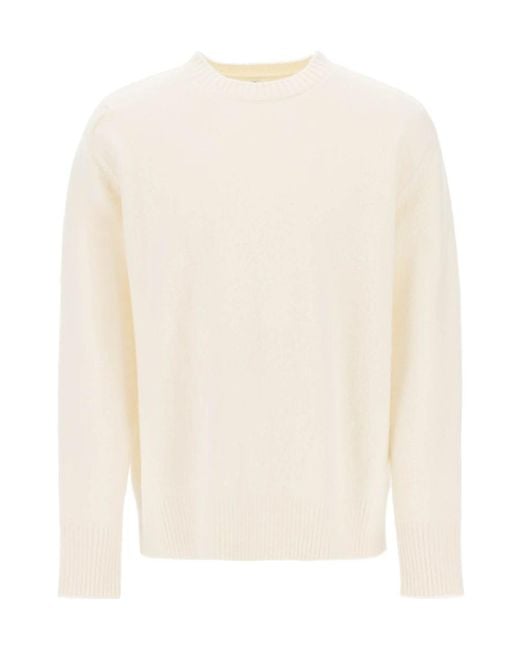 OAMC White Logo Intarsia-Knit Wool Jumper for men