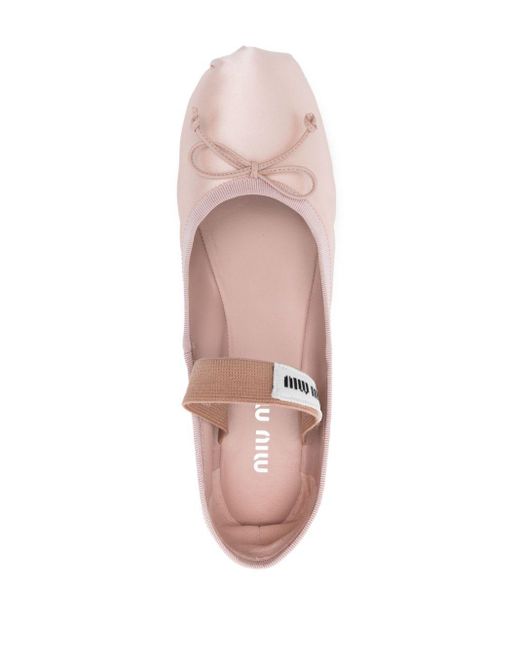 Miu Miu Pink Round Toe Ballet Shoes