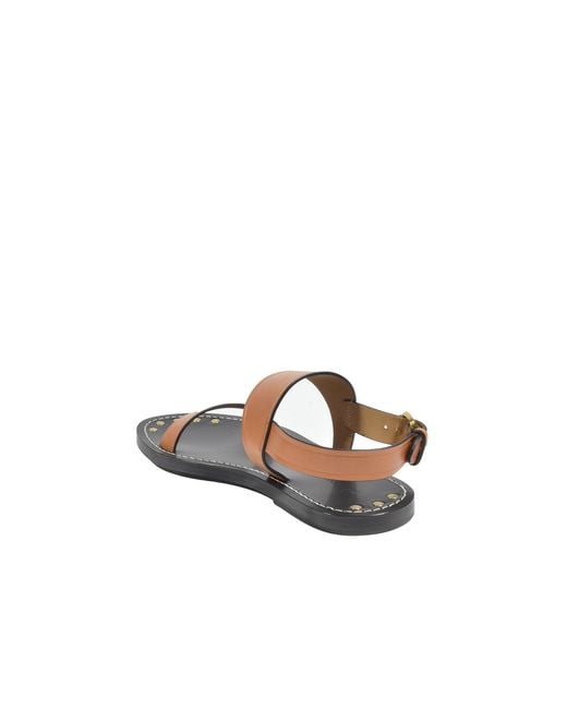 Isabel Marant Brown Stud Detailed Buckled Sandals