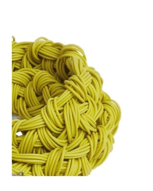 Bottega Veneta Yellow Woven Buckle Belt