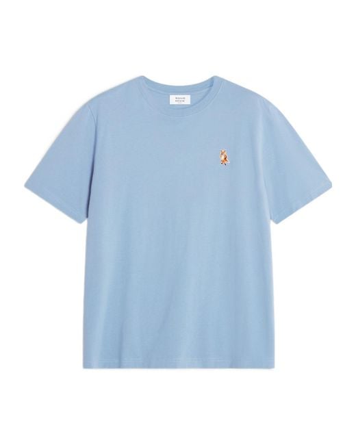Maison Kitsuné Blue Maison Kitsuné Standing Fox Comfort T-Shirt for men