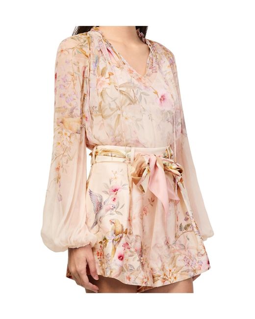 Zimmermann Pink Rebellion Billowing Blouse