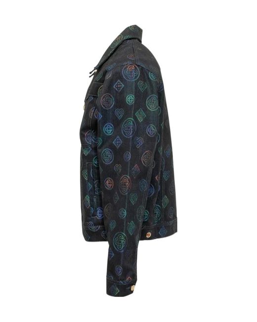 Casablanca Blue Printed Cotton Jacket for men