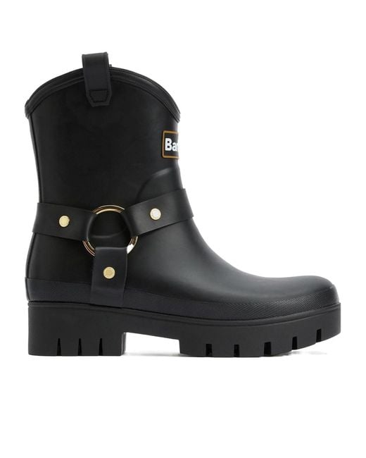 Barbour Black Western-Style Short Wellington Boots