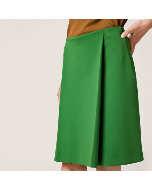 Miu Miu Green Technical Jersey Skirt