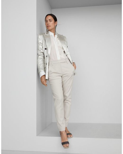 Brunello Cucinelli Gray Mid-Rise Skinny Trousers