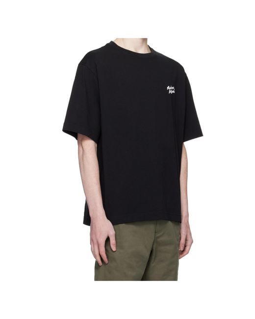 Maison Kitsuné Black Maison Kitsuné Handwriting Oversized T-Shirt for men