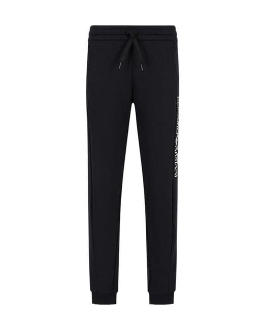 EA7 Black Drawstring Sweatpants for men