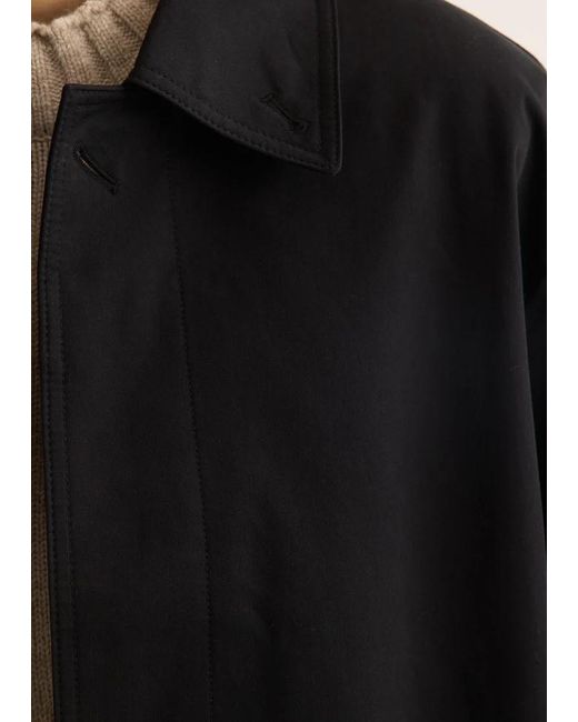 DUNST Black Collared Long-Sleeved Trench Coat for men