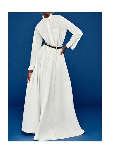 FRAME White High Waist Denim Skirt