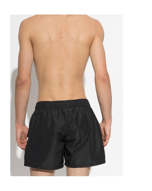 Moschino Black Drawstring Swim Trunks for men
