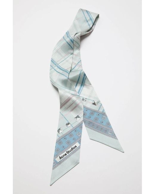 Acne White Checked Scarf
