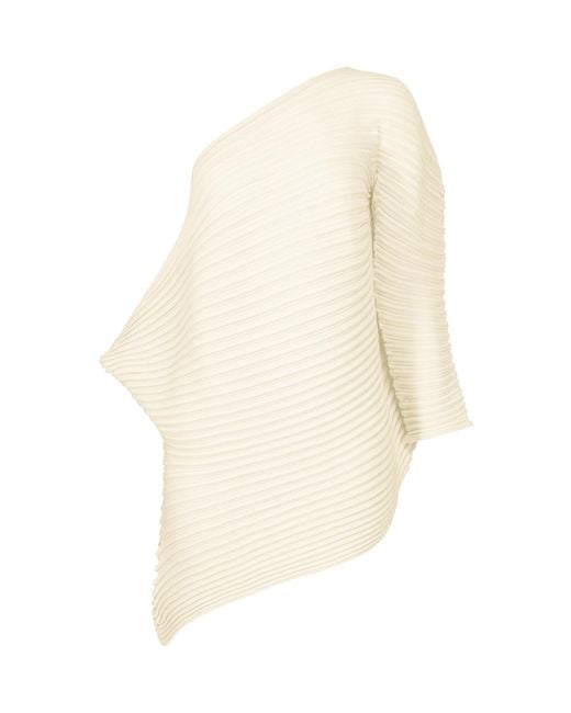 Issey Miyake White Stream Asymmetric Top