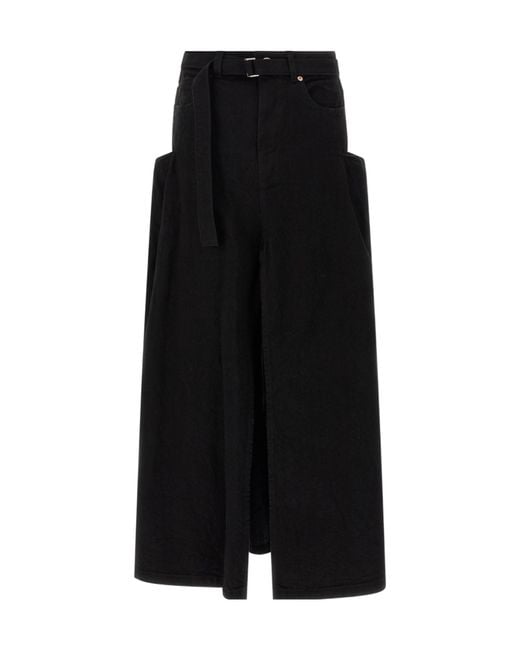 Sacai Black Denim Skirt