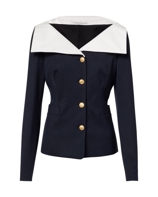 Alessandra Rich Blue Wool-Blend Jacket