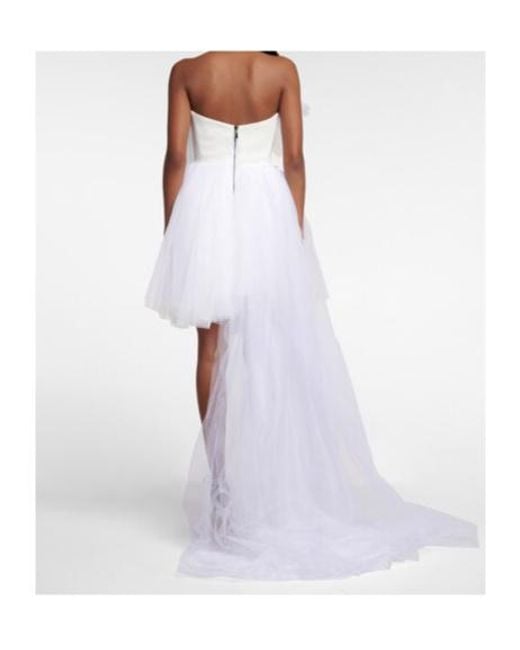 Maticevski White Evermore Strapless Tulle Minidress