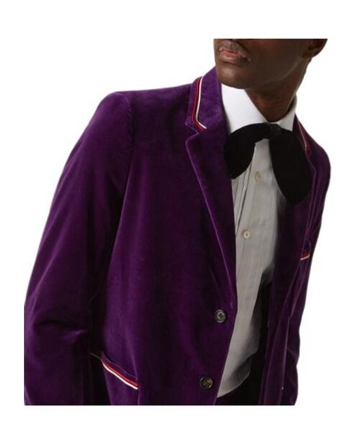 Bode Purple Showcase Cotton Velvet Suit Jacket for men
