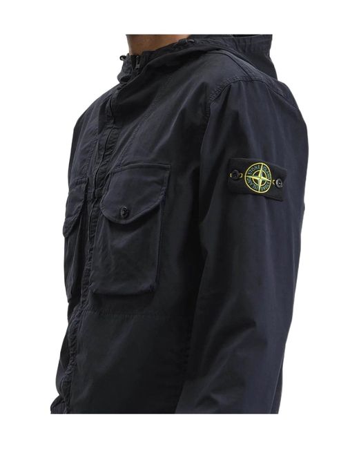 Stone Island Black Hooded Jacket for men