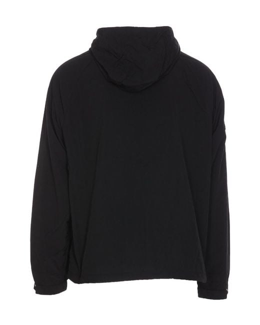 Maison Kitsuné Black Maison Kitsuné Fox Head-Patch Zipped Windbreaker for men