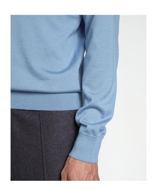 Zegna Blue Turtleneck Long-Sleeved Jumper for men