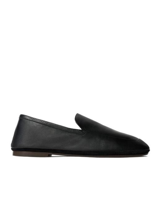 Lemaire Black Minimal Slip-On Loafers for men