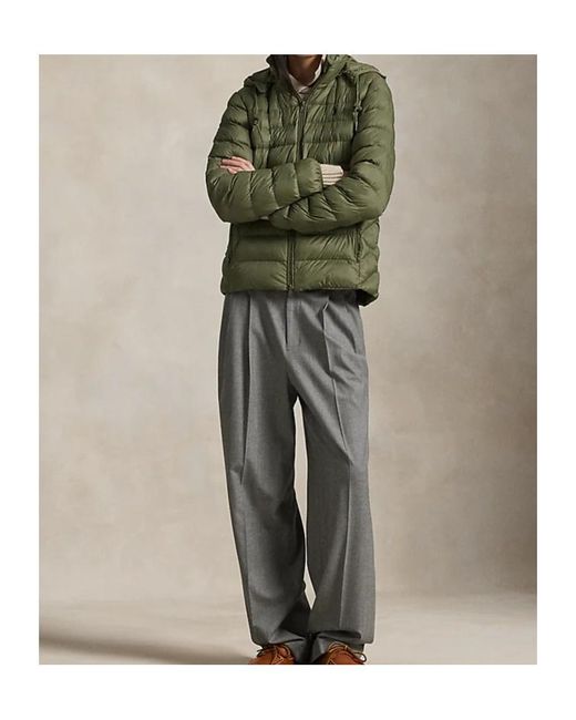 Ralph Lauren Green Polo Water-Resistant Packable Hooded Jacket