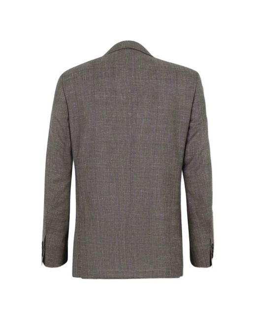 Canali Gray Checked Button Suit for men