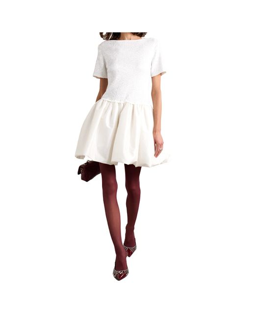 Jonathan Simkhai White Kenz Sequin-Embellished Dress