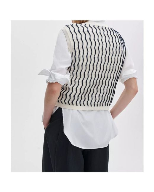 Rag & Bone White Leslie Striped Vest