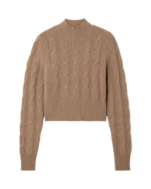 LeKasha Natural Short Cable Knit Sweater