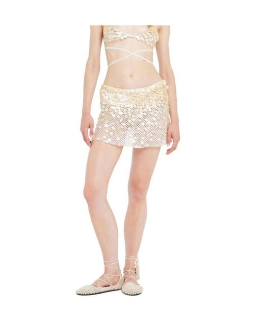Alanui Natural Light Between Palms Mini Skirt
